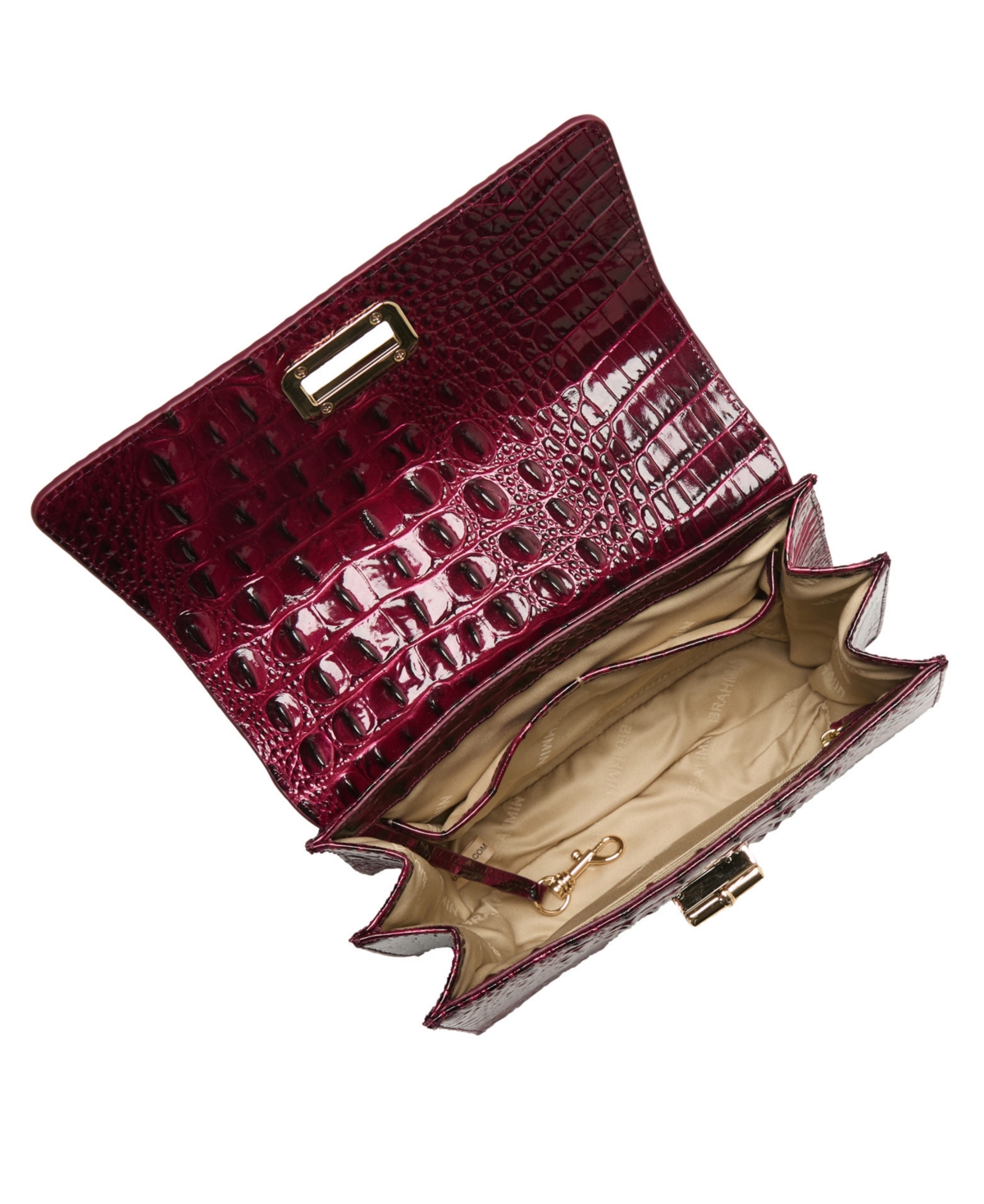 Brahmin Mod Small Leather Melbourne Satchel In Burgundy