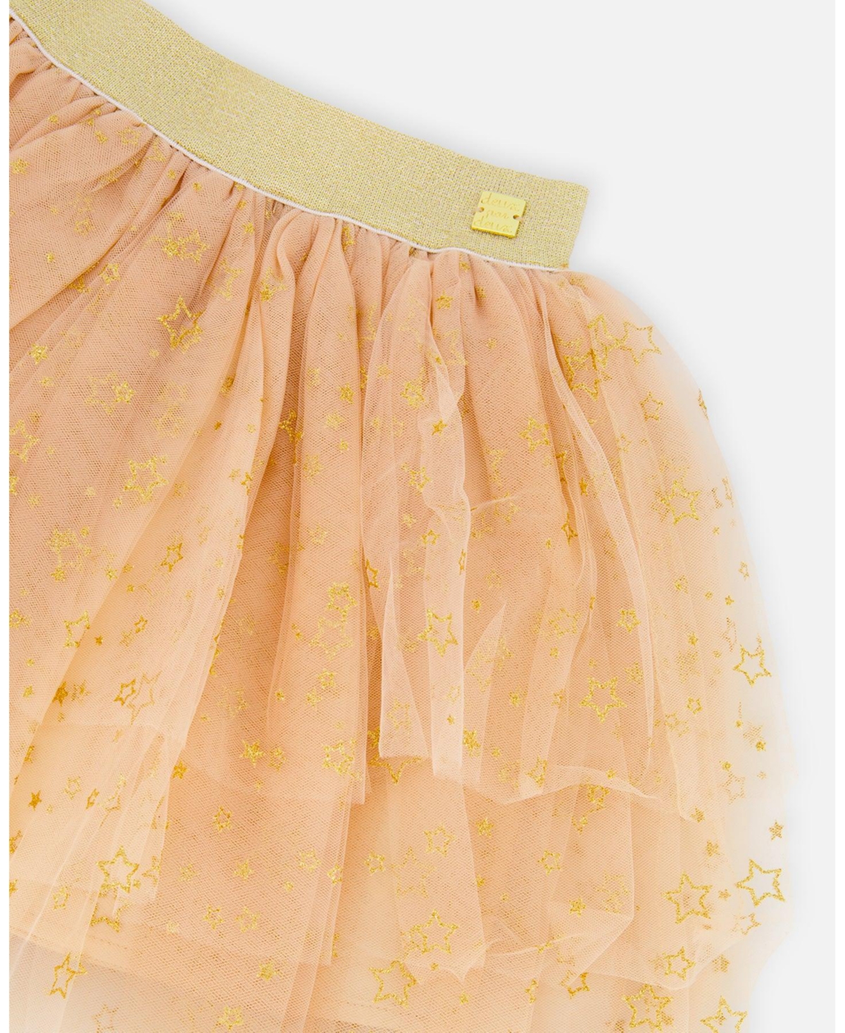 Deux par Girl Multi Layer Glittering Mesh Skirt Beige