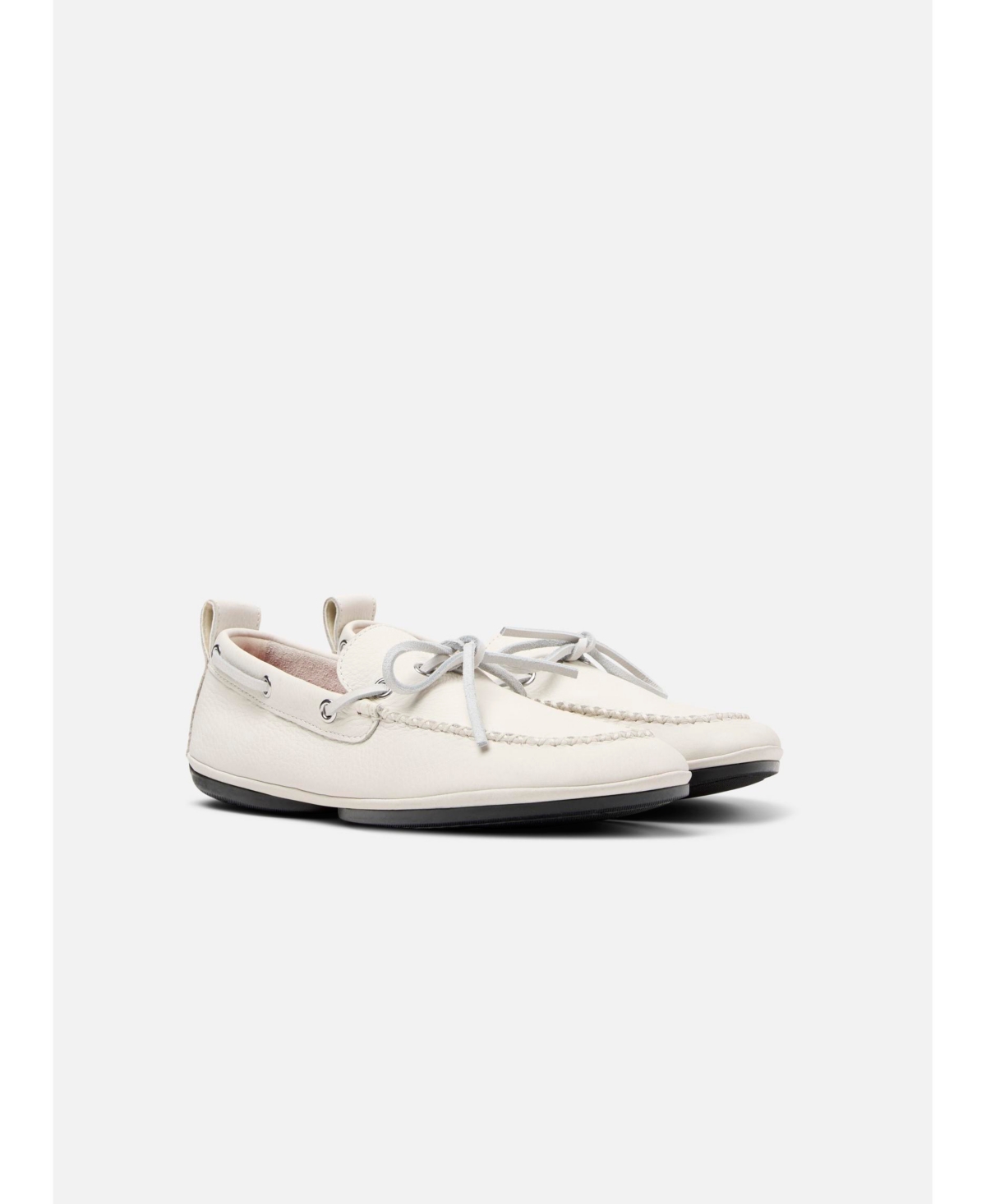 Right Nina Leather Moccasin - Natural white