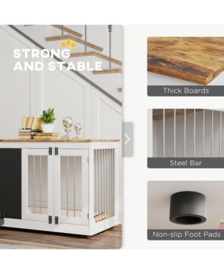 39" Furniture Dog Crate w/ Three Doors & board for Large Dogs