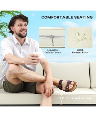 Wicker Outdoor Couch, Patio Sofa with Storage, Cushions