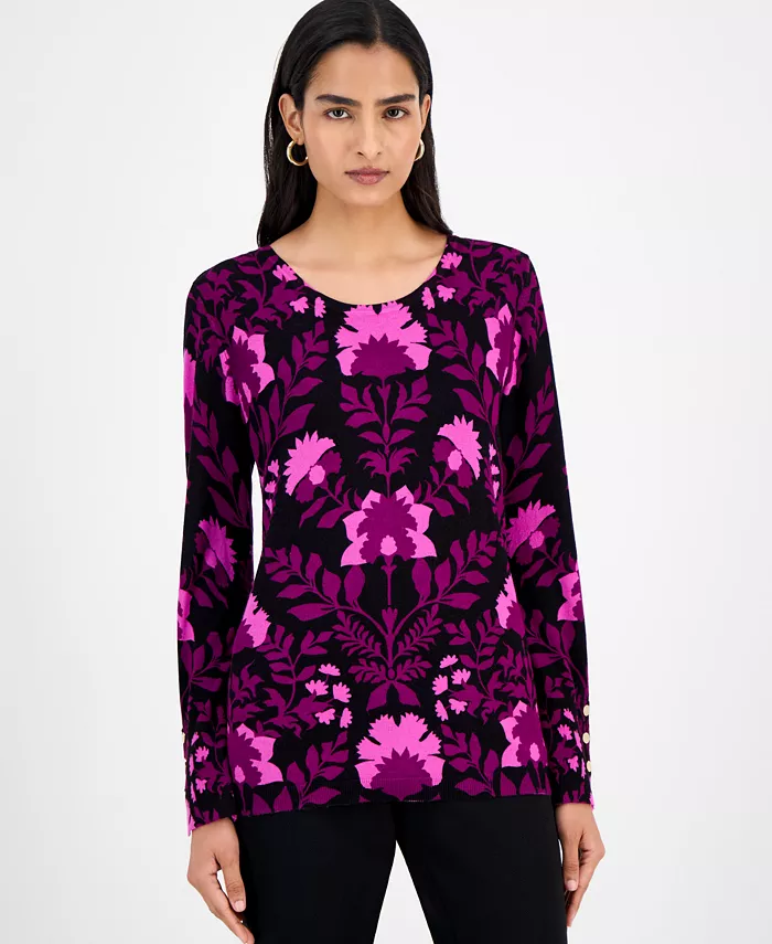 Women's Printed Crewneck Sweater
