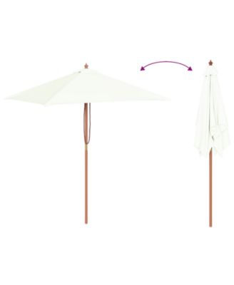 Outdoor Parasol with Wooden Pole 59.1"x78.7" Sand
