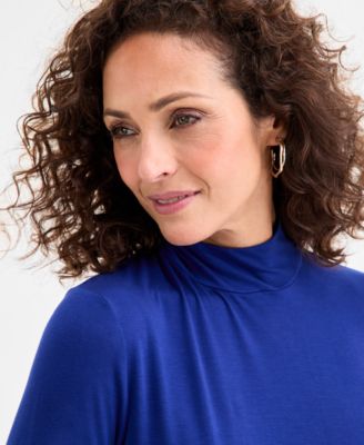 Women's Mock-Neck 3/4-Sleeve Top, Macy's Exclusive