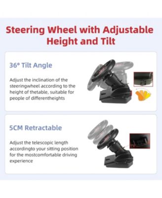 180°Gaming Racing Steering Wheel with Pedals & Dual Motors for PC, Xbox, PS4, Switch – Adjustable Height, Tilt, Vibration, Strong Fixation