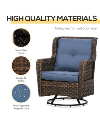 Patio Bistro Set, Rocking & 360° Rotation, Porch Furniture,