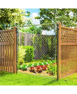 Chain Link Fence Gate, Galvanized Steel Garden Gate,
