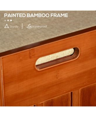 Upholste Shoe Bench with Storage Cabinet and Cushion, Dark Cherry