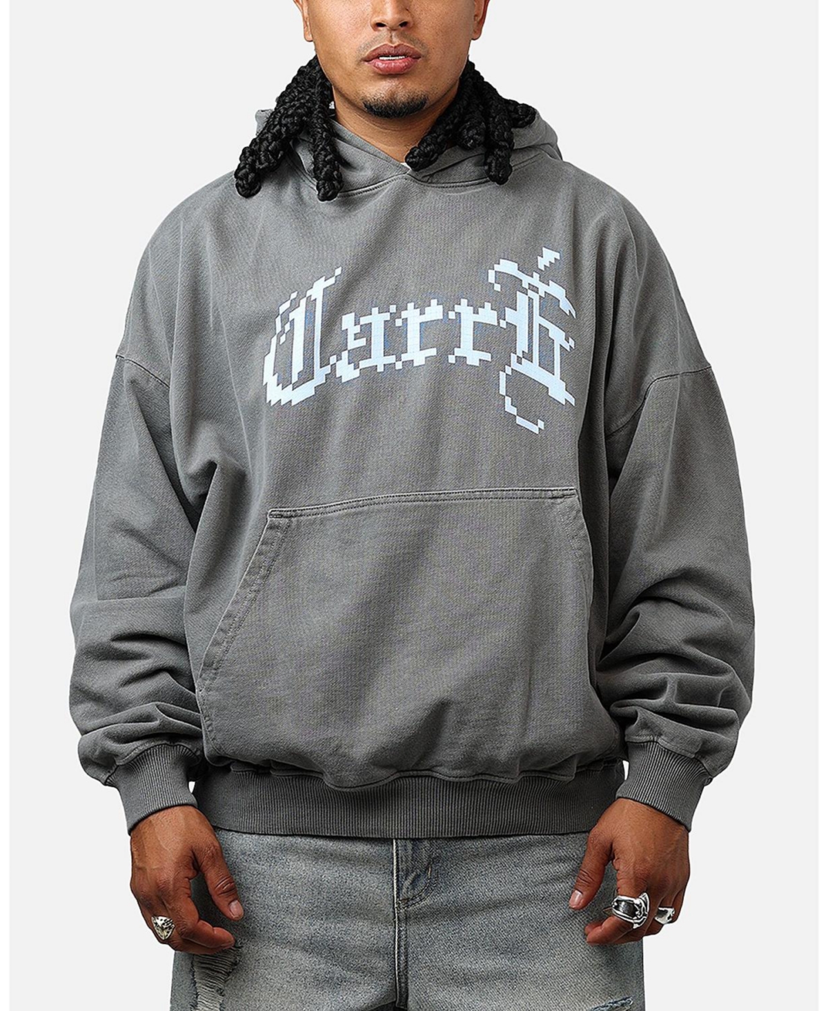 Men's Game Over Hoodie - Washed charcoal