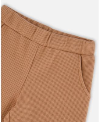 Toddler Girls Waffle Flare Leg Pants Caramel Brown - Toddler|Child