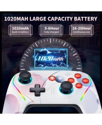 Wireless Switch 2 Pro Controller with Back Buttons, RGB 7-Color Light, 6-Axis Gyro, TURBO, One-Touch Start, Compatible with Switch, Android, iOS, PC