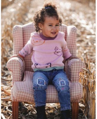 Big Girls Jeans Blue Denim with Embroideries