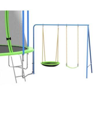 14FT Trampoline with Slide Swings Basketball Hoop & Net