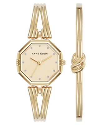 Women's Quartz Octagonal Deco Gold-Tone Metal Alloy Watch Set, 26mm