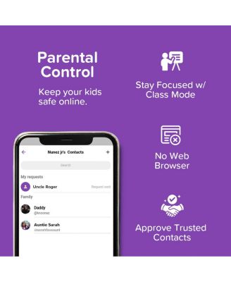 Fone R2 (Acai Purple) Kids Smartwatch Phone with GPS Tracker, Video Calls, Messaging, SOS Button, eSIM Technology - Gift For Boy Ages 5-12 (US & CA)