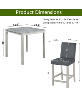 Counter Height Dining Set - Silver Grey
