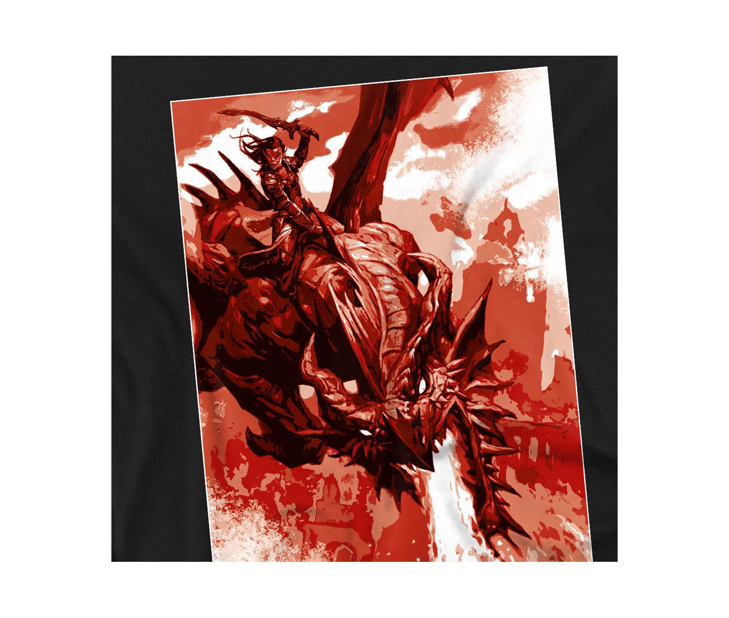 Мужская футболка D&D Dungeons Dragons Dragon Rider Fire Blast, цвет: Чёрный — фото 2