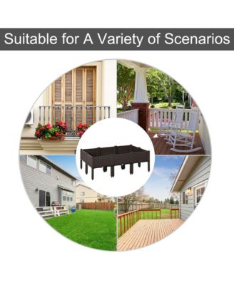 6 Piece Raised Garden Bed Set, Self Watering & Draining