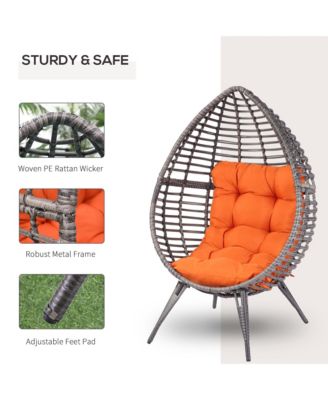 Outdoor Indoor, Teardrop Egg Chair, Cushion, Plastic Rat,