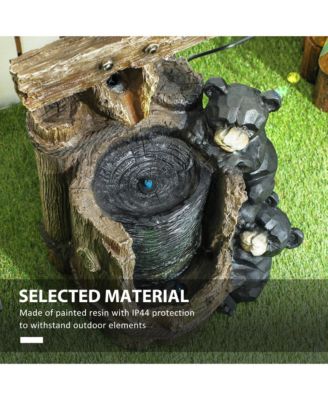 3-Tier 22.8" Outdoor Waterfall Fountain with LED Lights, Pump