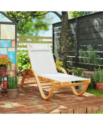 Larch Wood Lounge Chair, 4-Level Adjustable ning Chair,