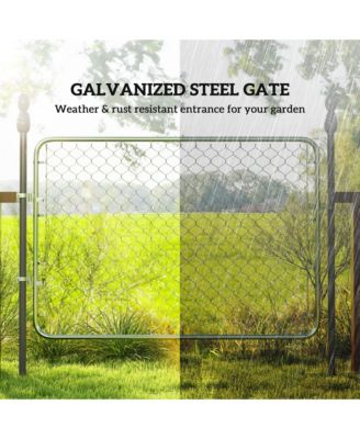 Chain Link Fence Gate, Galvanized Steel Garden Gate,