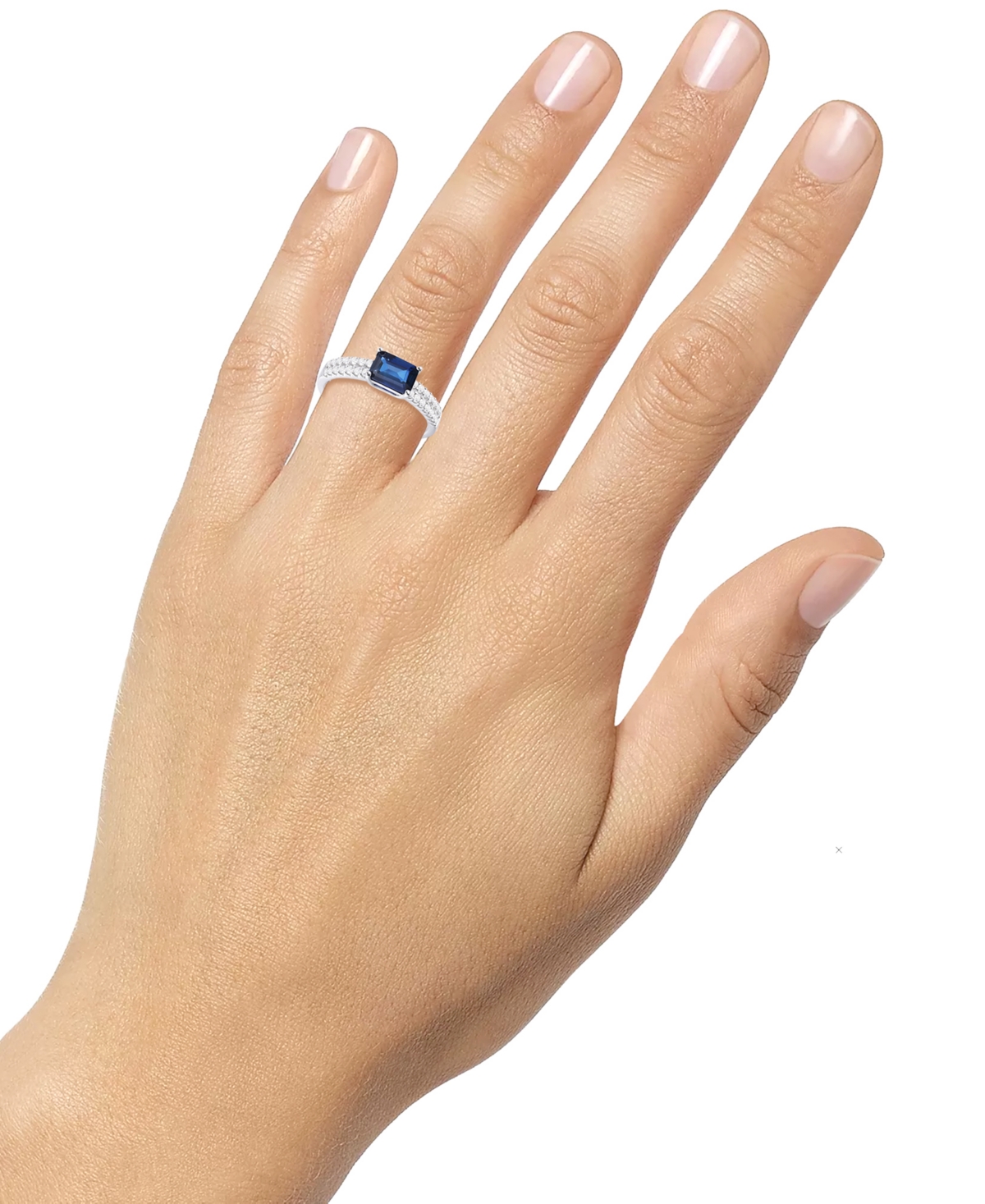 Macy's Ruby (1 Ct. T.w.) & Diamond (1/4 Ct. T.w.) Double Row Ring In 14k Gold (also In Emerald & Sapphire) In Blue