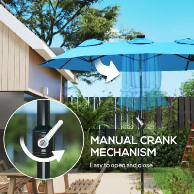 9.7' Double-sided Patio Umbrella with Tilt,