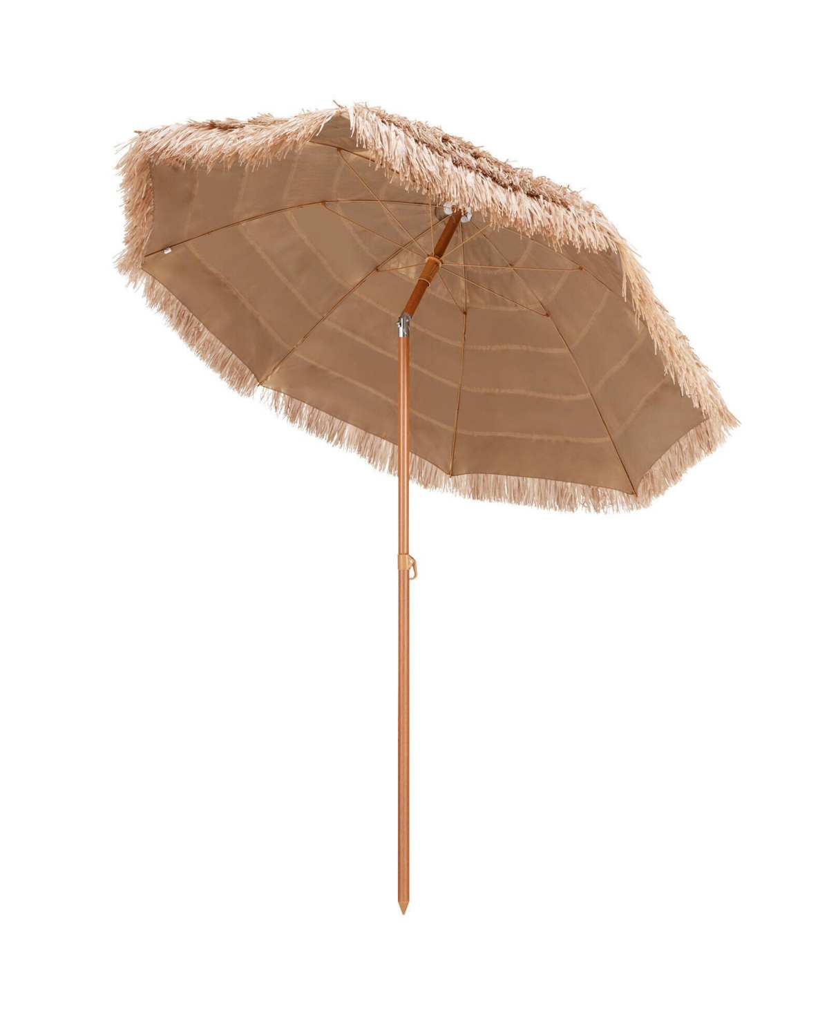 7.2 Feet Patio Thatched Tiki Umbrella Hawaiian Hula Beach Umbrella - Natural
