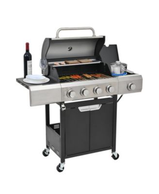 Propane 4-Burner Gas Grill with Side Burner