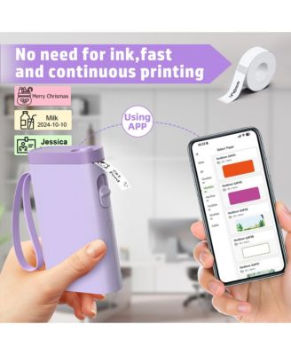 POLONO Label Maker Machine with Tape, P21-B Bluetooth Label Printer, Wireless Mini Label Makers with Multiple Templates for Organizing, Office, Home