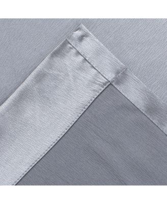 Ultra Lux Faux Silk Regency Crinkle Rod Pocket Semi Sheer Crystal Beaded Window Valance - 57 in. W x 37 in. L, White