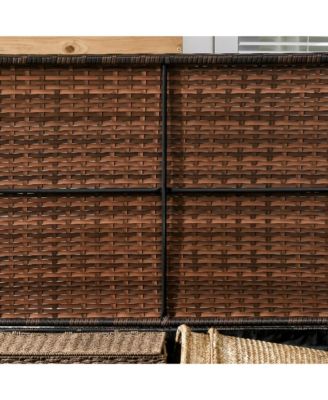 Deck Box w/ Outdoor Towel/Shoe Rack, Inner Liner,