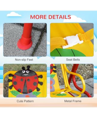 Outdoor Hanging Bench for Kids with Adjustable Roof,