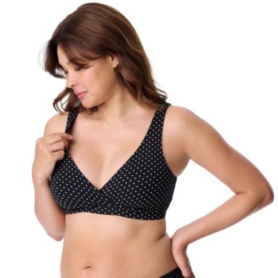 Maternity Motherhood Cotton Wrap Front Nursing Sleep Bralette, 2-Pack