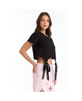 Women's Diana Satin Bow Shirt - White