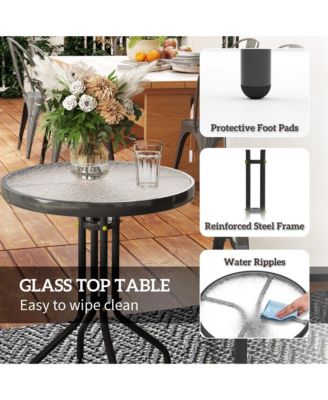 Outdoor Bistro Set Small Patio Set w/ Stackable Chairs,