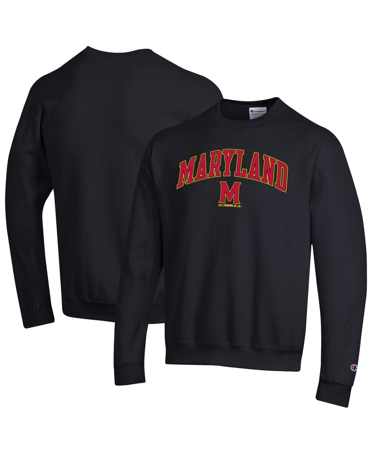 Men's Black Maryland Terrapins Arch Over Logo Pullover Sweatshirt - Black