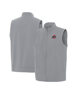 Antigua - Men's Gray Ohio State Buckeyes Regard Full-Zip Vest