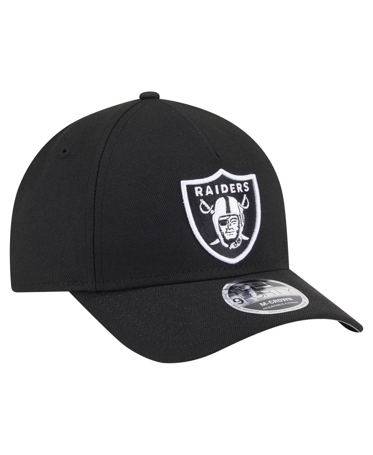 New Era Men's Black Las Vegas Raiders Team Collection 9forty M-crown A-frame Adjustable Hat In Black