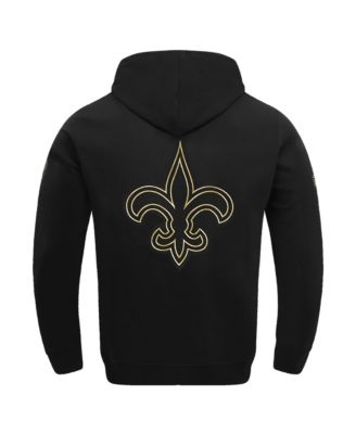 Men's Black New Orleans Saints Classic Chenille Pullover Hoodie