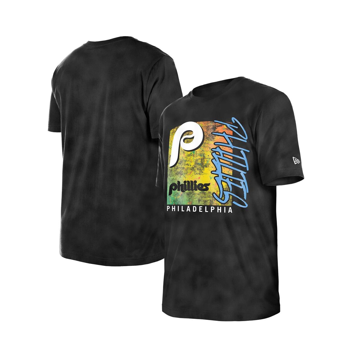 Женская футболка New Era Black Philadelphia Phillies Sport Classics Enzyme Wash Oversized — фото 1