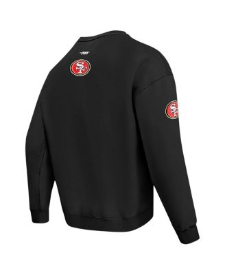 Men's Black San Francisco 49ers Turn It Up Drop Shoulder Pullover Sweatshirt