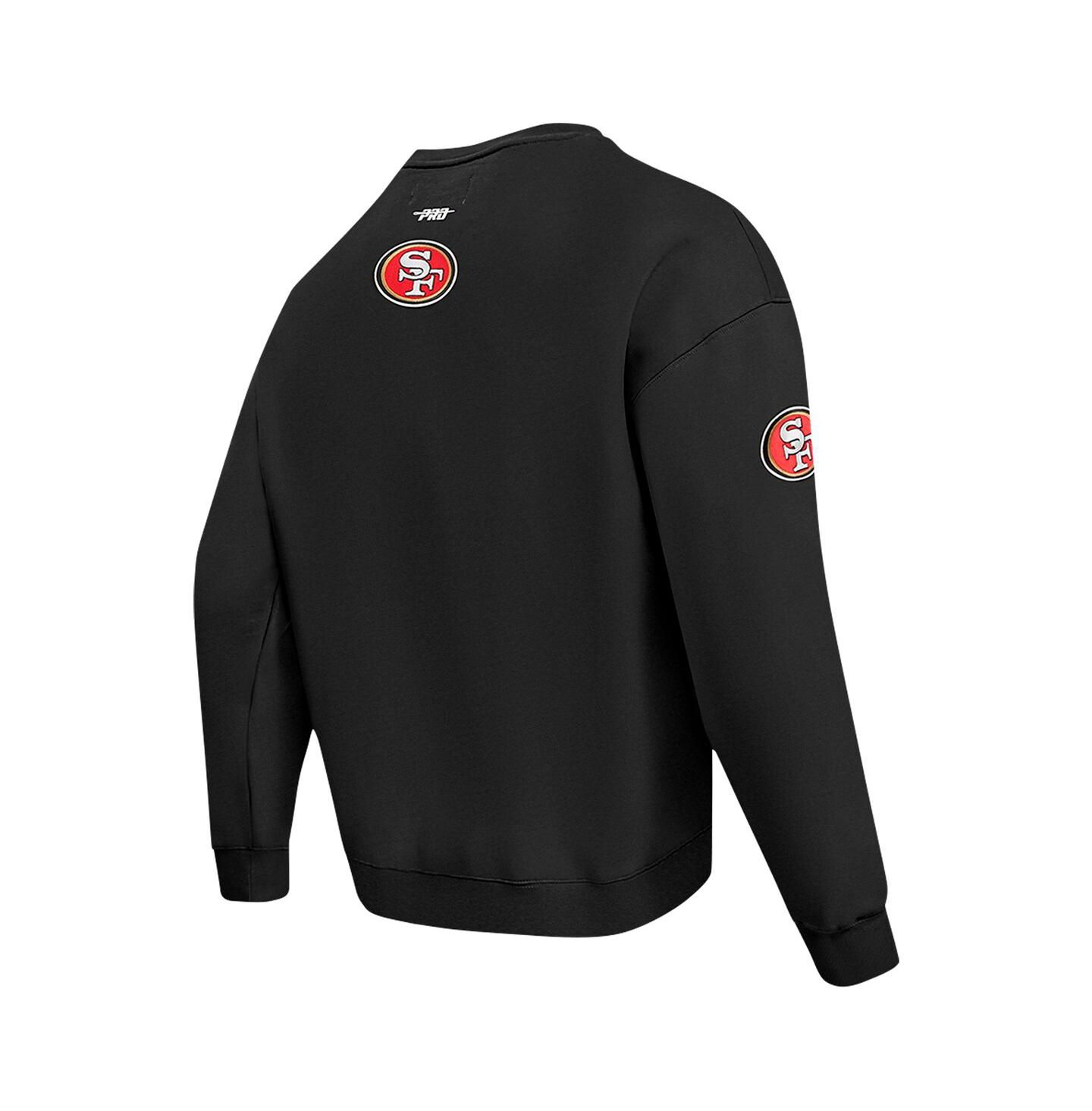 Мужские толстовки Pro Standard Black San Francisco 49ers Turn It Up Drop Shoulder Pullover — фото 2