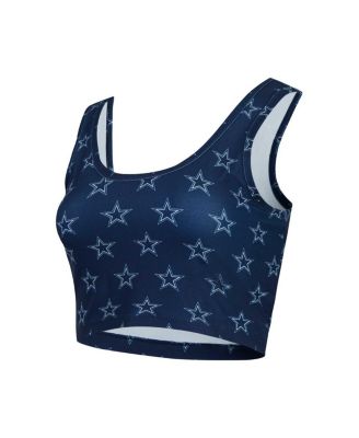 Women's Navy Dallas Cowboys Record Allover Print Bralette