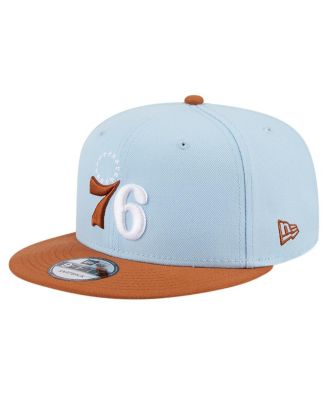 New Era - Men's Light Blue/Brown Philadelphia 76ers 2-Tone Color Pack 9FIFTY Snapback Hat