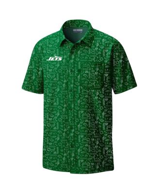Men's Green New York Jets Super Slack Tide Omni-Wick Button-Up Shirt