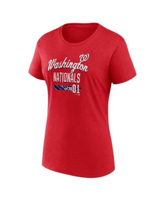 Women's Red Washington Nationals Logo Fitted T-Shirt