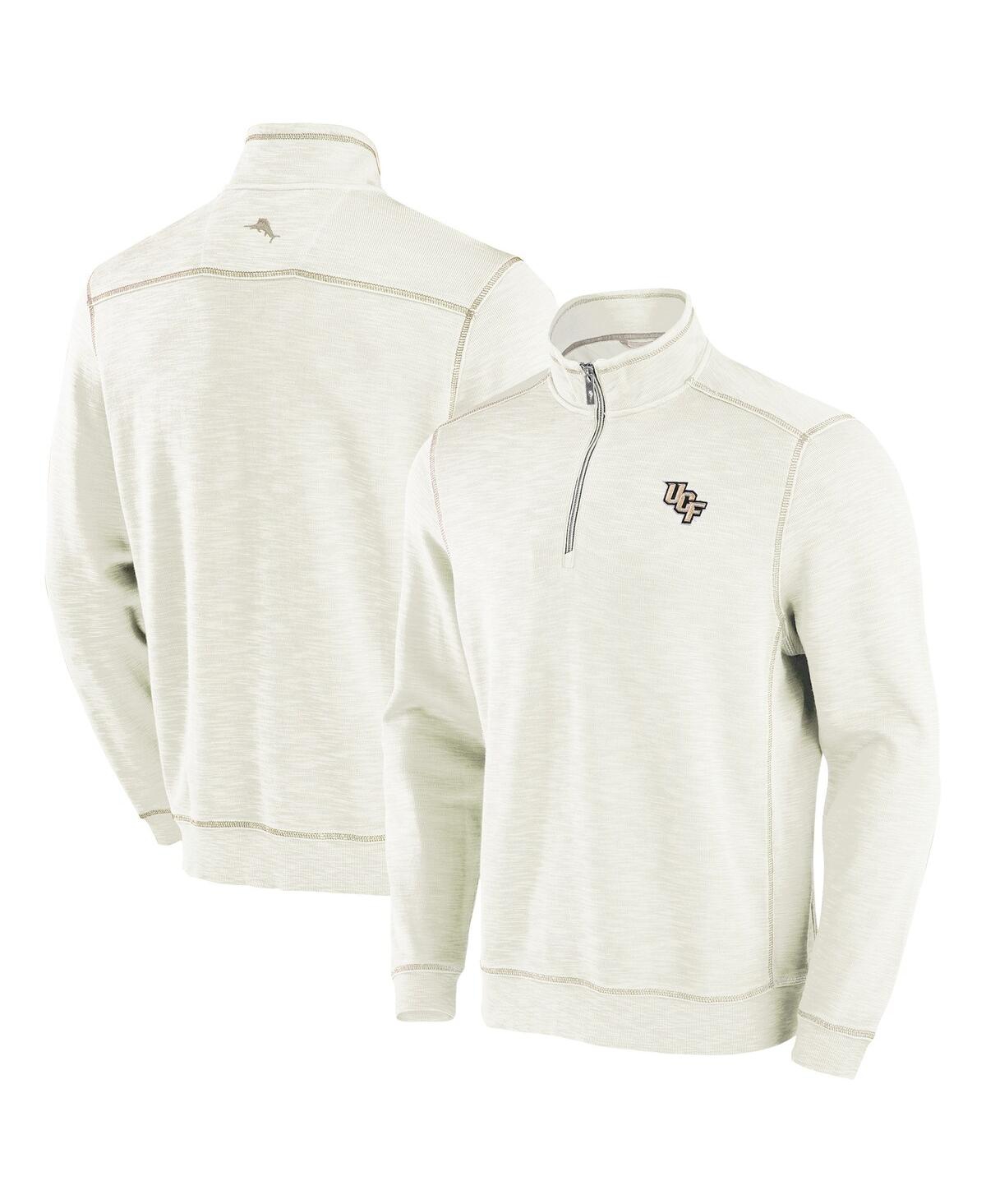Men's Cream Ucf Knights Tobago Bay Half-Zip Tri-Blend Sweatshirt - Cream
