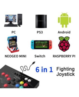 Arcade Fight Stick, Arcade Fighting Joystick, Street Fighter Controller with Turbo for PS3, Nintendo Switch, PC Windows (7/8/10/11), Android TV Box, Raspberry Pi, NEOGEO Mini